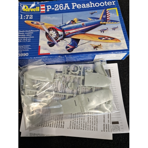 148 - Three Vintage airfix model kits including Airfix-72 SAAB Draken, Dino Ferrari and Revell P-26A Peash... 