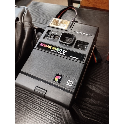 310 - Vintage Kodak EK160-EF Instant Camera in Leather Bag