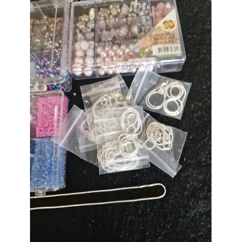 8 - A bundle of jewellery makers beads and 10 - 925 silver chains