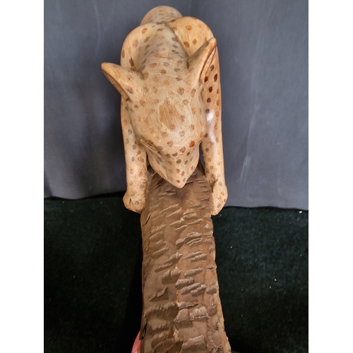 11 - Hand Carved Wooden Leopard