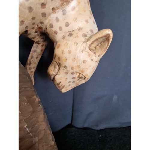 11 - Hand Carved Wooden Leopard