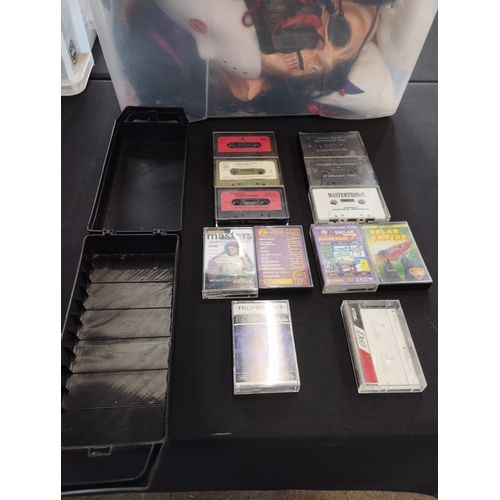 15 - Selection of Vintage Cassettes in Carry Case inc Music, Story Tapes, Amstrad and Spectrum.