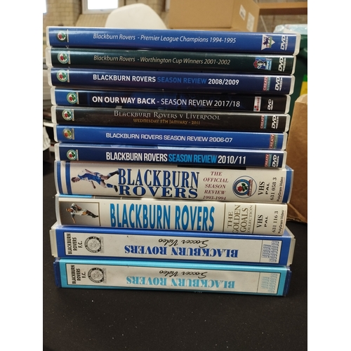 18 - Selection of Blackburn Rovers VHS and Dvds and Book