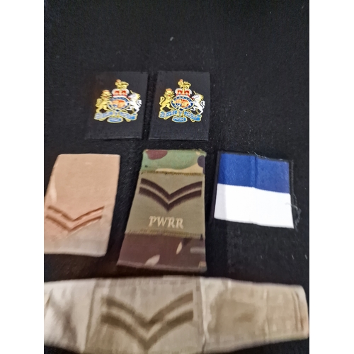 45 - Ten military rank sliders and patches including NATO warrant officers Rank slider .