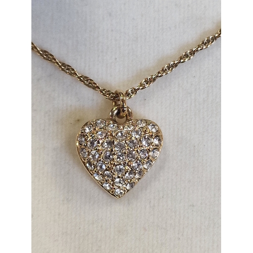 100 - Christian Dior diamanté heart necklace in box