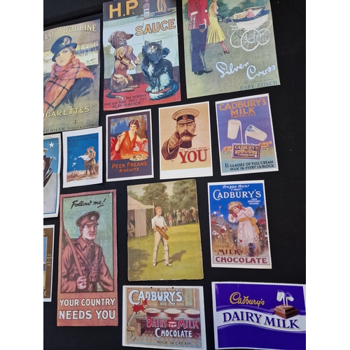 125 - A collection of collection postcards and cut outs for vintage advertising