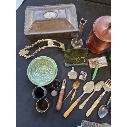 126 - A collection of vintage items. Including ward, copper, brass, silver plate, viners, sterling silver ... 