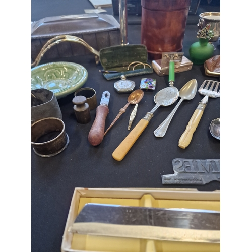 126 - A collection of vintage items. Including ward, copper, brass, silver plate, viners, sterling silver ... 