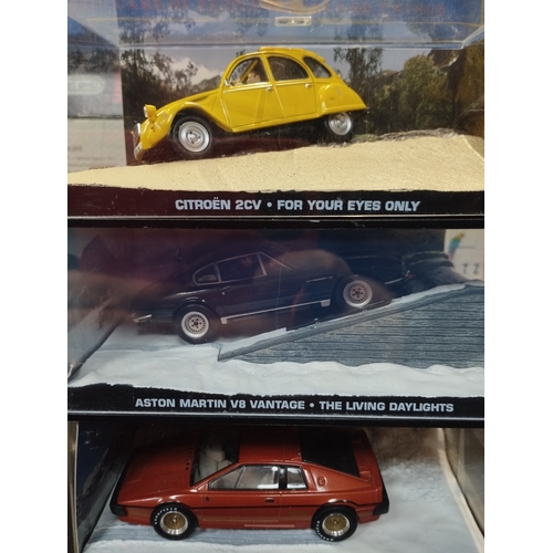 133 - Supreme Models 1:43 Scale James Bond 007 Cars of the Films. Citroen 2CV, Aston Martin V8 Vantage and... 