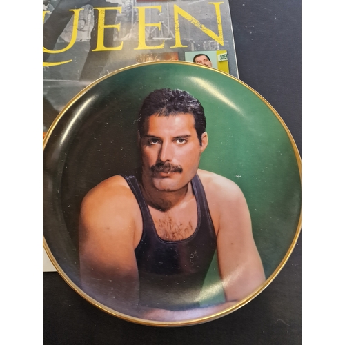 171 - Freddie Mercury collectable plate by Donbury Mint and 2008 Queen calander