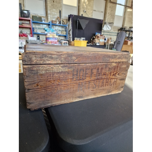 185 - A vintage Hoffmans Starch crate 50x43x21cm