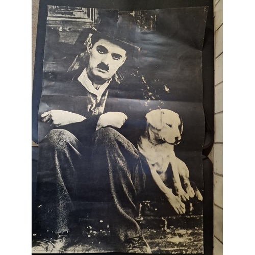 190 - A large vintage poster of Charlie Chaplin 