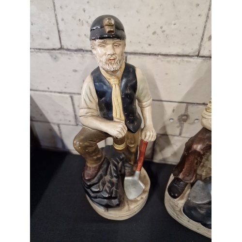 194 - Two vintage Colliery ceramic Coal miner figures