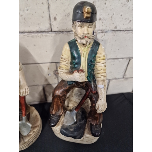 194 - Two vintage Colliery ceramic Coal miner figures