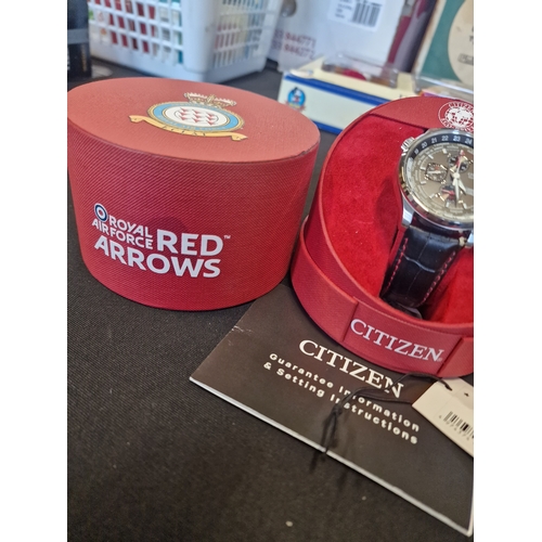 215 - Royal Air Force Red Arrows Citizen mens watch. With paper work and original box