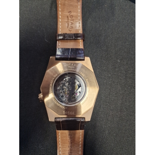 216 - Limited edition Rotary men's watch with leather strap in brown.