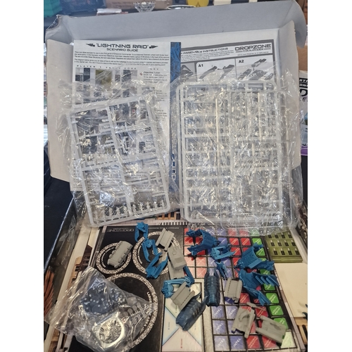 258 - Hawk Games - DropZone commander 2 player starter kit.  Part completed parts, buildings haven't been ... 