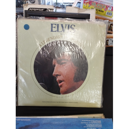 274 - Selection of Vintage Collectable Vinyl Elvis Presley Records, Framed Freddie Mercury Picture and 7