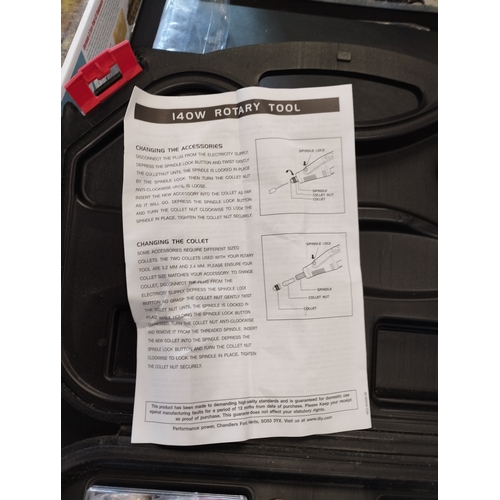 278 - Performance Power 140w Rotary Multi Tool with Accessories and Case. Tested for Power