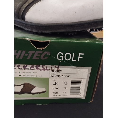 295 - Pair of Hi Tec Bogey Golf Shoes with Spider Grips Size 12 in Box