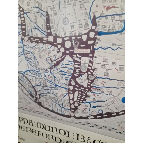 309 - A map of Mappa Mundi 13th Century Hereford Cathedral Printed 1996