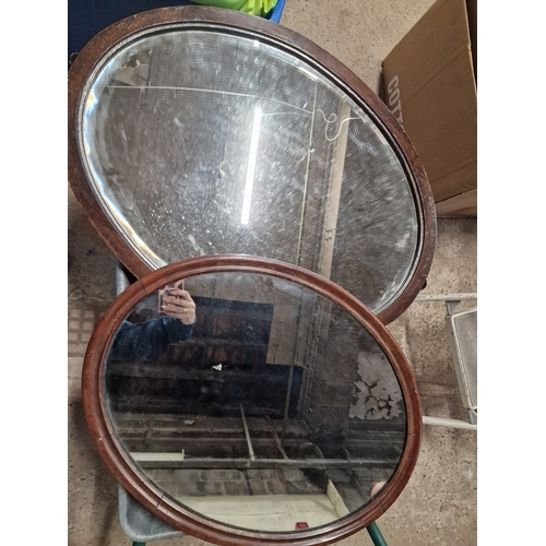 312 - Three vintage mirrors and two vintage trays