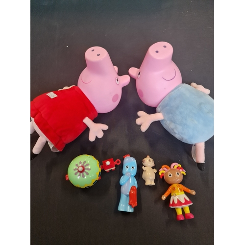 319 - Talking and light up Pepper Pig and George - working and in the night garden figures