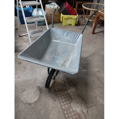 321 - Solid Wheel Galvanized Wheelbarrow