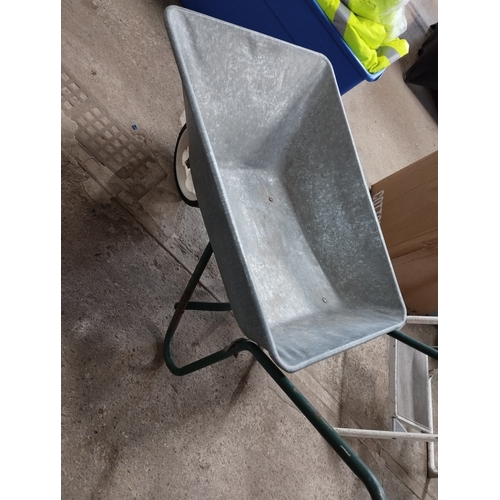 321 - Solid Wheel Galvanized Wheelbarrow