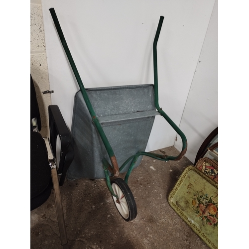 321 - Solid Wheel Galvanized Wheelbarrow