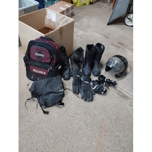 325 - Motorcycle Boots, Gloves and a Helmet