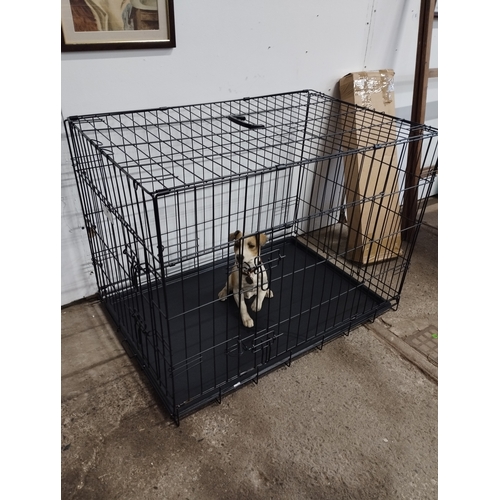 313 - Foldable Dog Cage. Approx. 90x60x70cm. (Doggo not included)