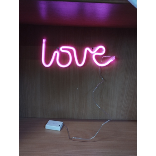 6 - Battery Operated Light Up Led LOVE Sign Approx. 34cm Long