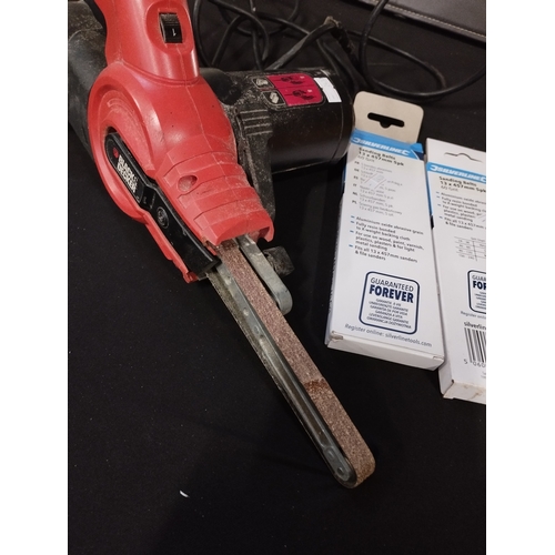 28 - Black and Decker KA900E Powerfile Sander with extra Belts. Tested for Power.