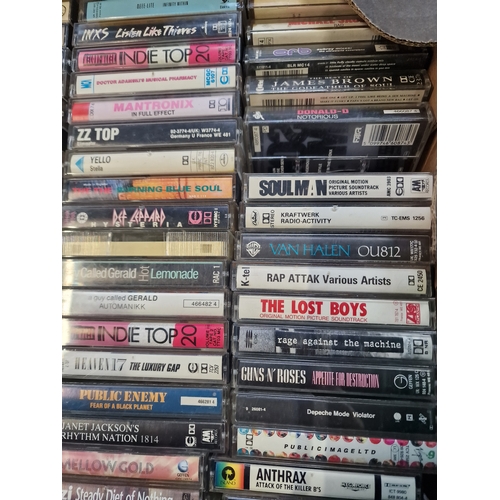 48 - A large collection of  cassette tapes including Paul Weller, Aero Smith, Anthrax, police and public ... 