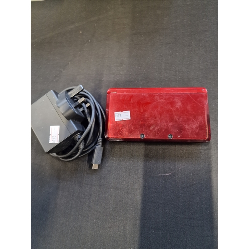 51 - Nintendo DS3 in Red with charger.  Tested for power