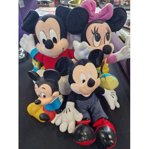 55 - Vintage learn to dress with me Mickey and mini mouse.  With vintage plush and money box