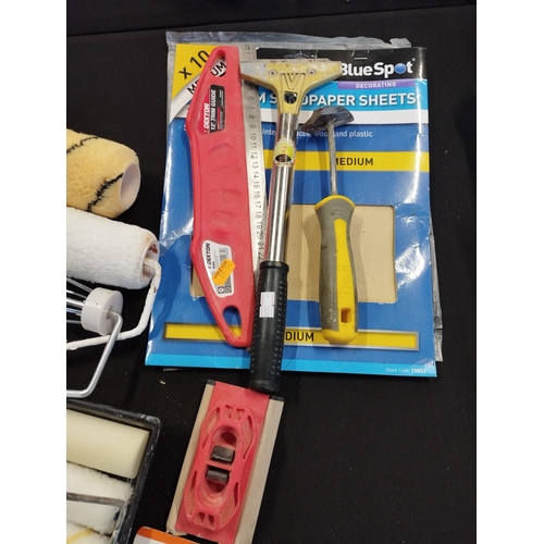 96 - Lot of Decorating Tools & Sundries inc Paintbrushes, Rollers, Sandpaper and Silicones/Fillers