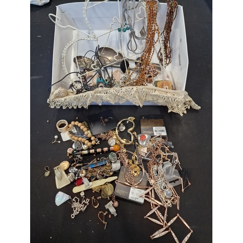 109 - A bundle of vintage and new costume jewellery and with various other items