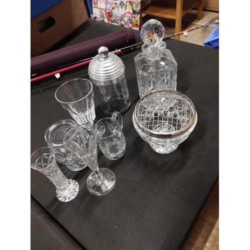 118 - Selection of Vintage Glassware including Lead Crystal, decanters, vases etc