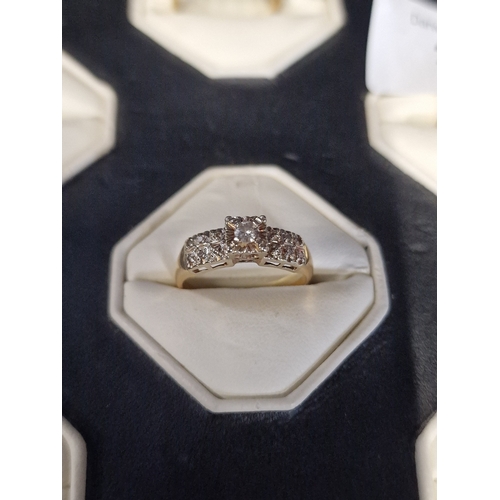 135 - 18ct gold Diamond ring size N weight approximately 2.59g