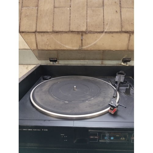 158 - Vintage Sansui Hifi System in Cabinet. Includes Turntable, Tuner, Cassette, Amplifier, Compact Disc ... 