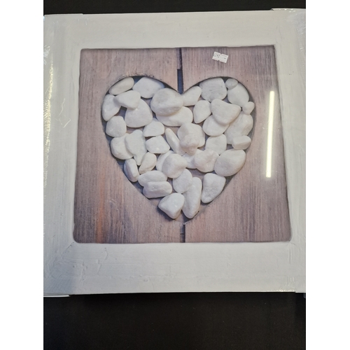 175 - Six brand new pebble heart canvases.  Two different designs