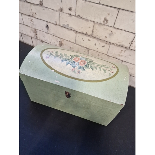 51 - Vintage wooden small storage trunk