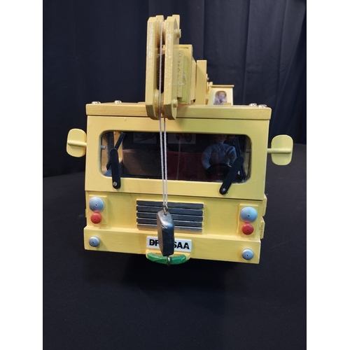 3 - Hand Made Wooden Toy Crane in Frank Barnes Darwen Ltd Livery. Total Length Approx 85cm. Working Jib ... 