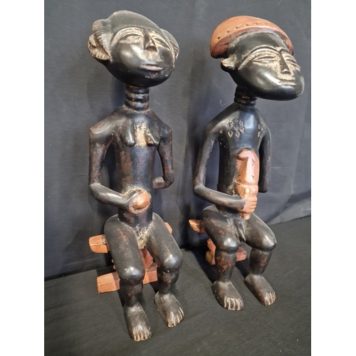 15 - Two hand carved Ebony African figures