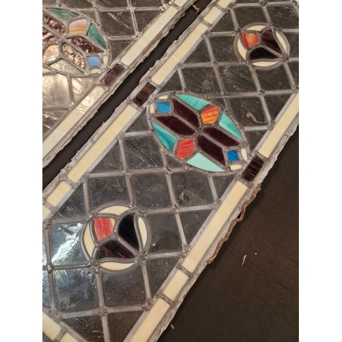 26 - Four pieces of Edwardian stained glass approximately 27cm W x 68cm L