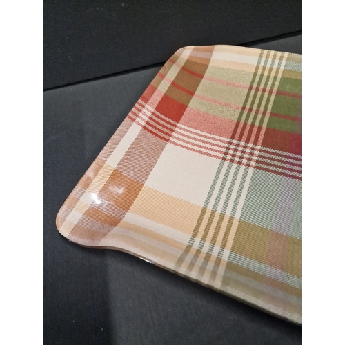 39 - A genuine Mulberry check tray approximately 26x32cm