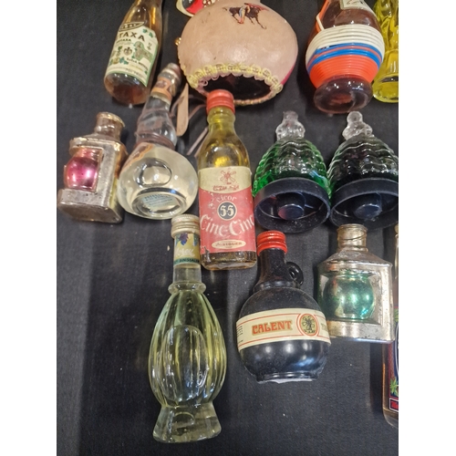 42 - A quantity of 16 alcohol miniatures includes Brandy, Metaxa a d Tequlia