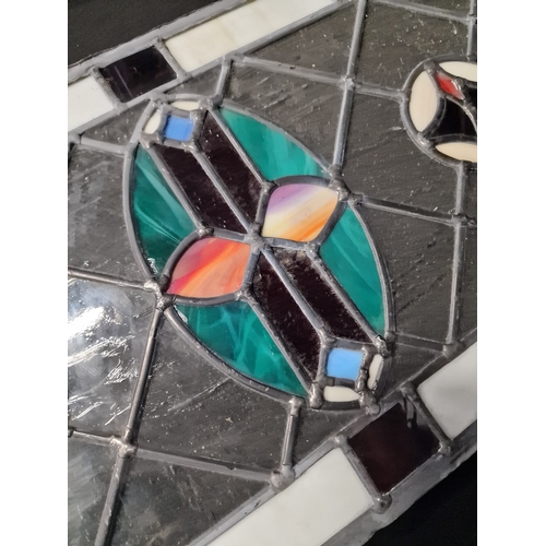 51 - Six pieces of stain glass approximately 67cm h x  33cm W.